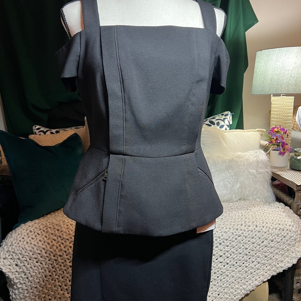 BCBGMaxAzria Black Peplum Dress